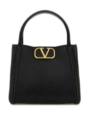 Valentino Garavani Alltime レザーハンドバッグ S | ブラック