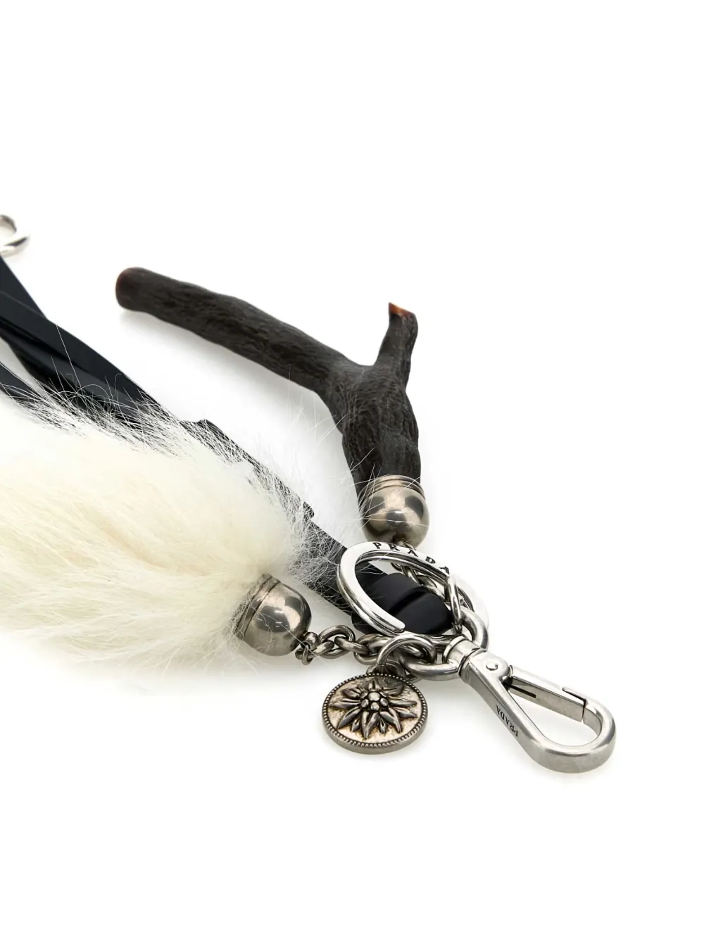 Prada Leren sleutelhanger Zwart