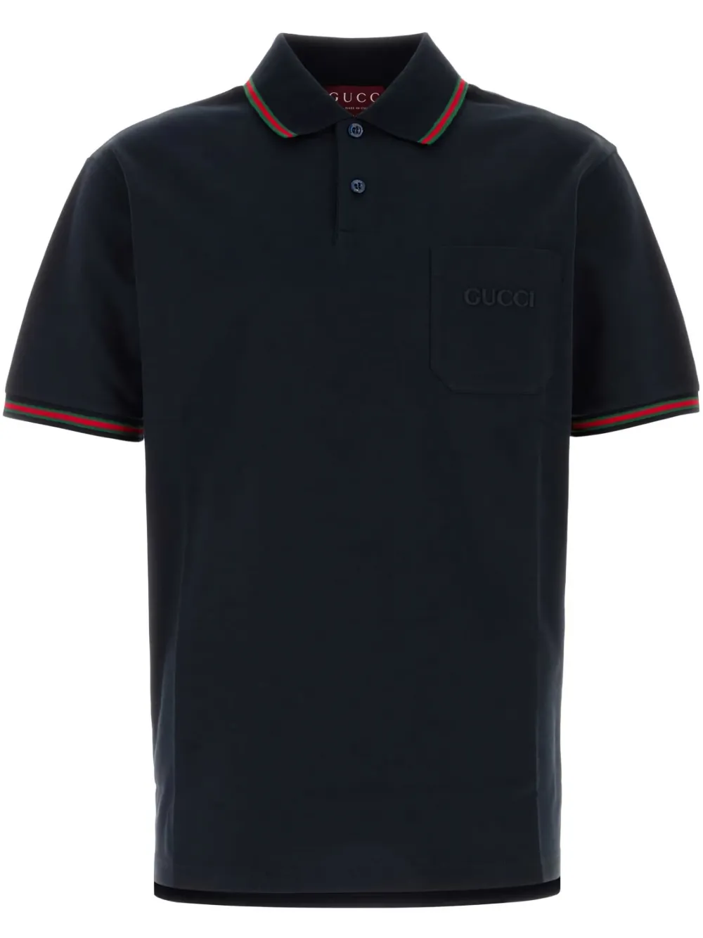 Gucci logo-embroidered polo shirt - Blau