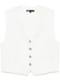 Maje floral-embroidered gilet - White