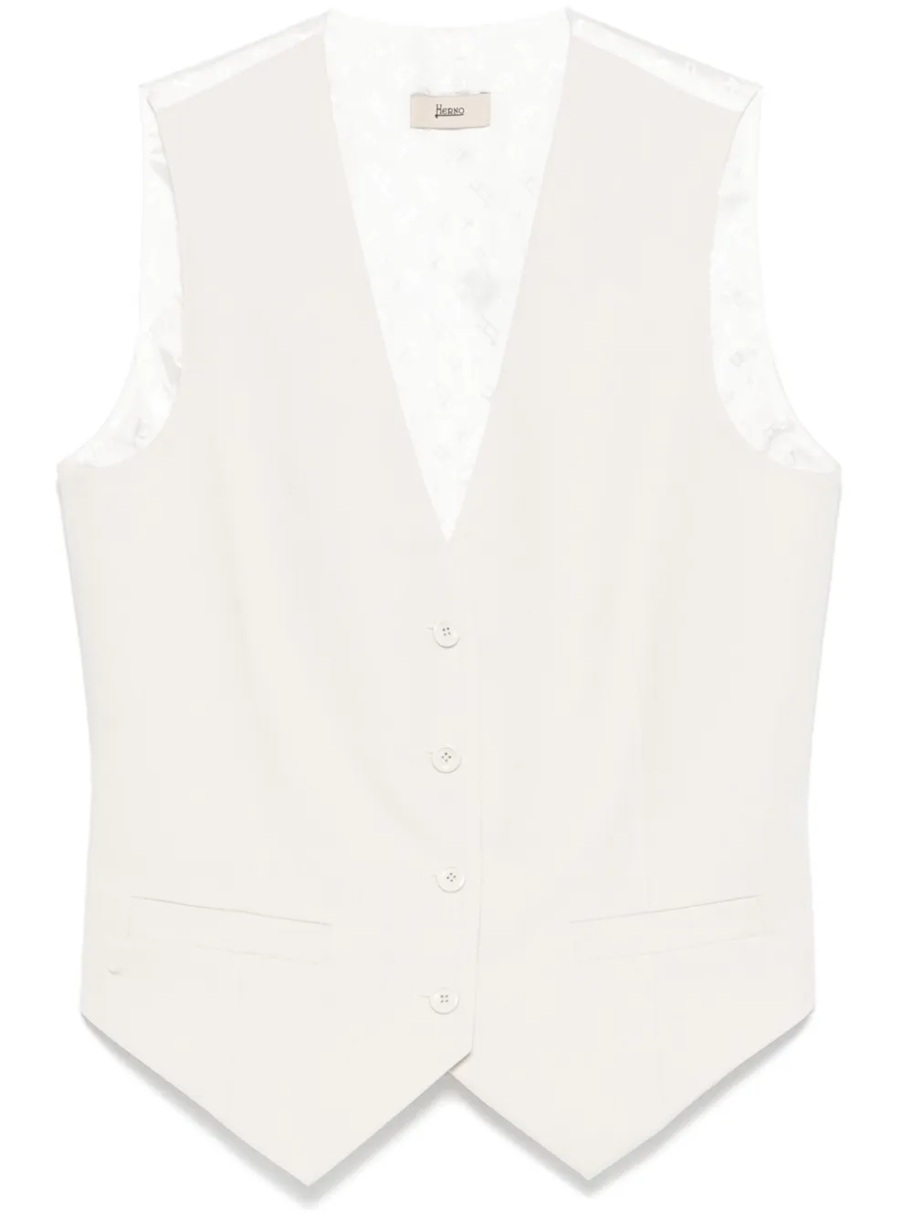 Shop Herno Logo-jacquard Waistcoat In Neutrals