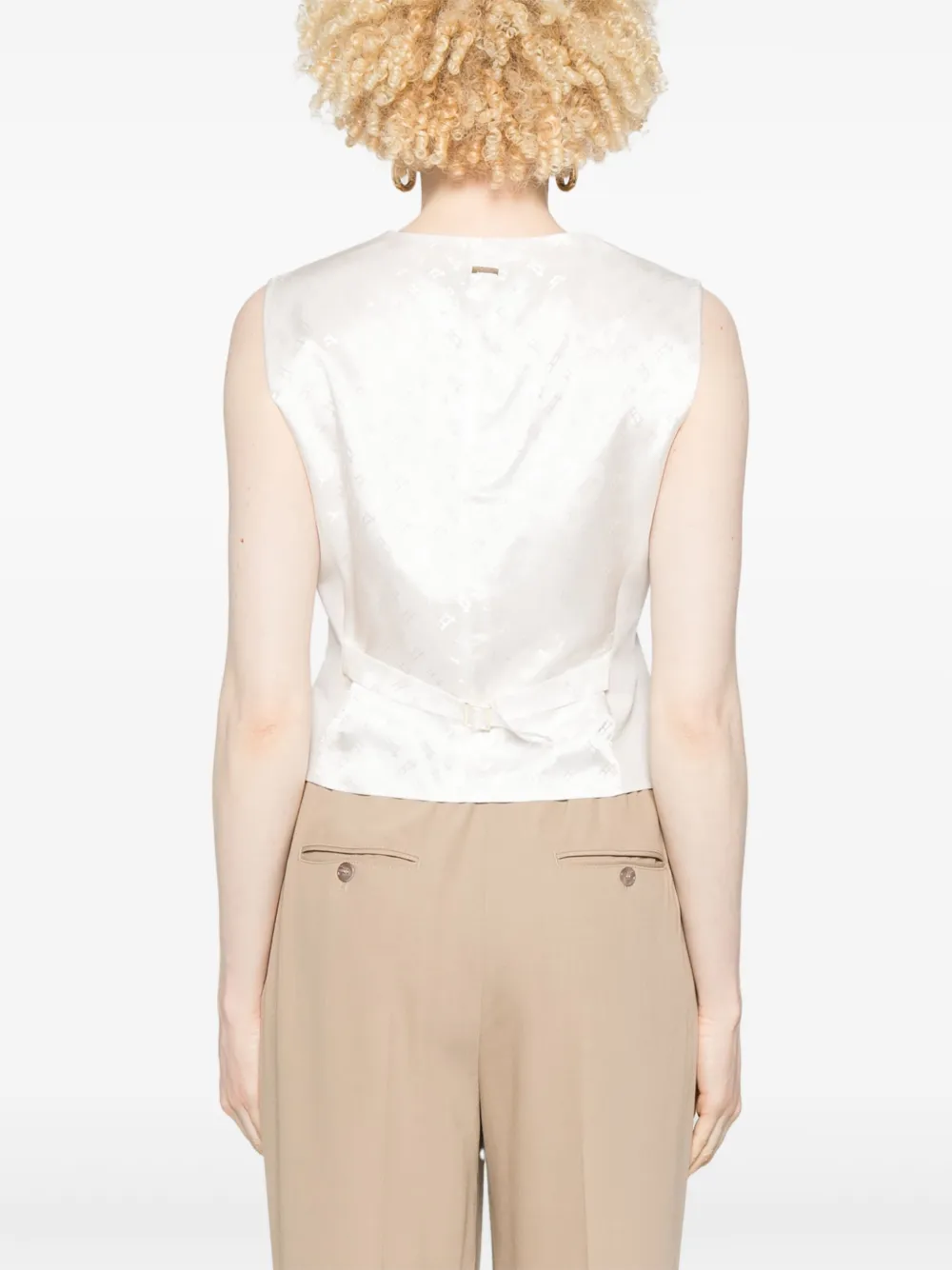 Shop Herno Logo-jacquard Waistcoat In Neutrals