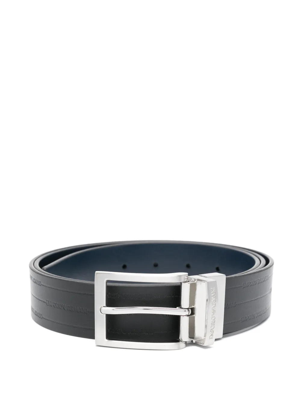 Emporio Armani Riem met logo-reliëf Zwart