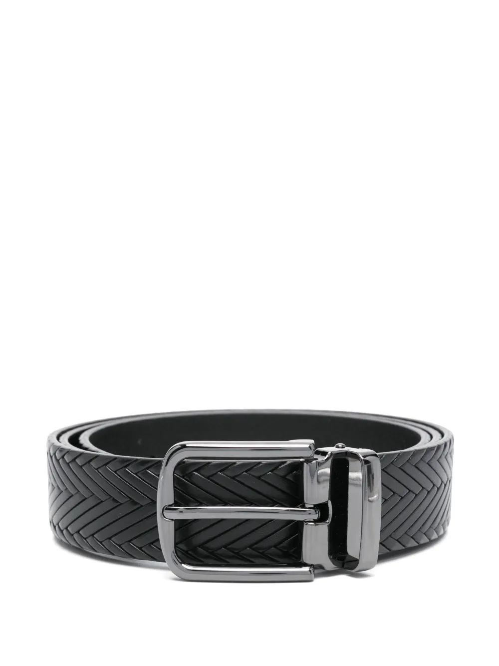 Emporio Armani Gegraveerde riem Zwart