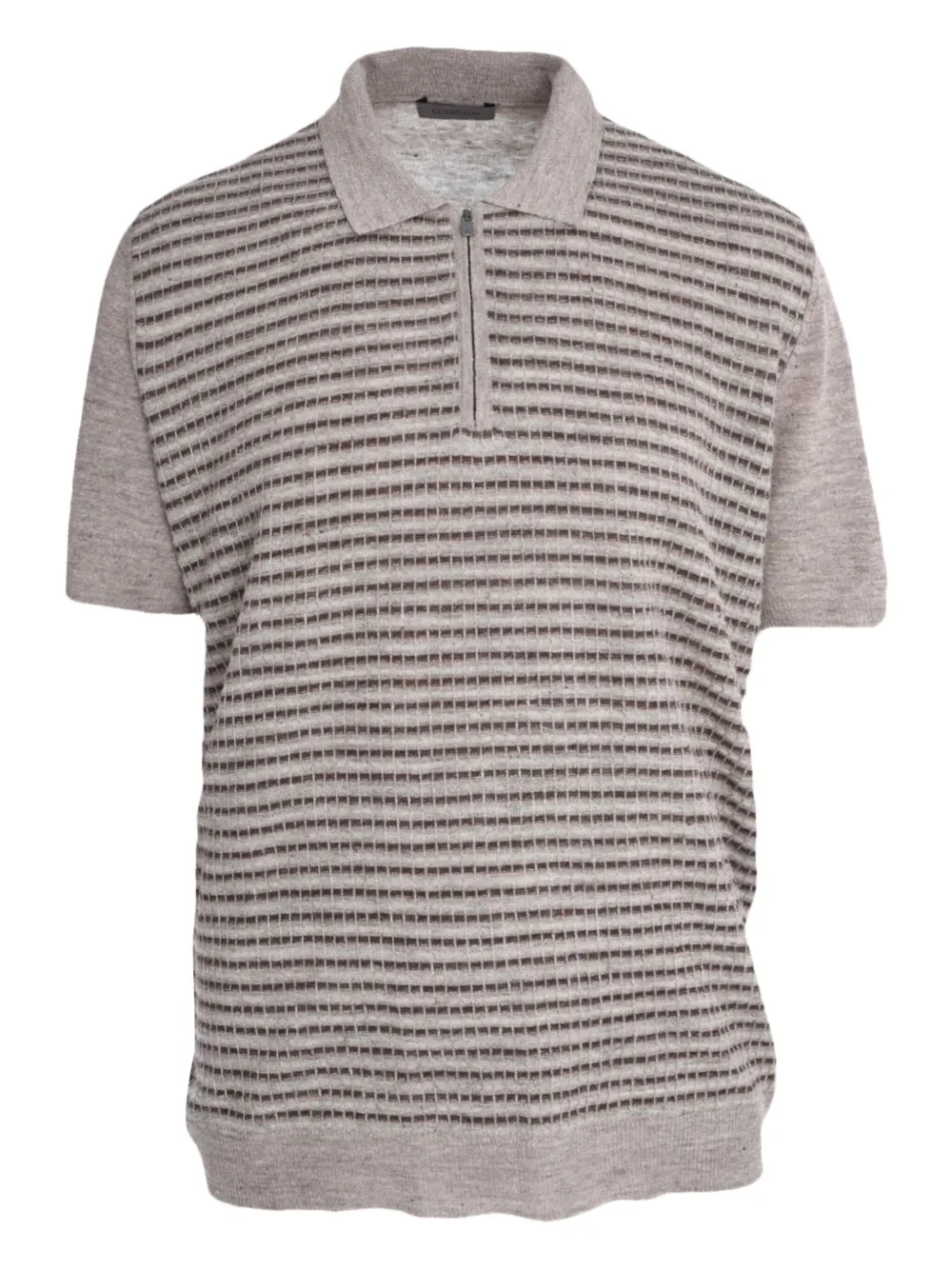 Corneliani knitted half-zip polo shirt Beige