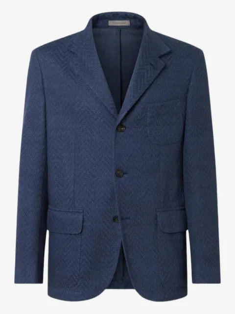Corneliani herringbone three-button jacket
