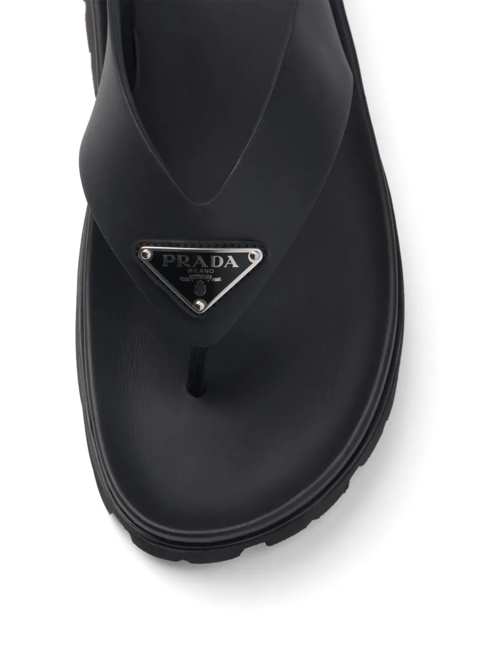 Prada logo flip flops Black