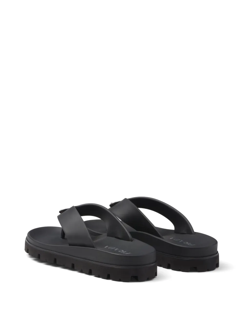 Prada logo flip flops Black