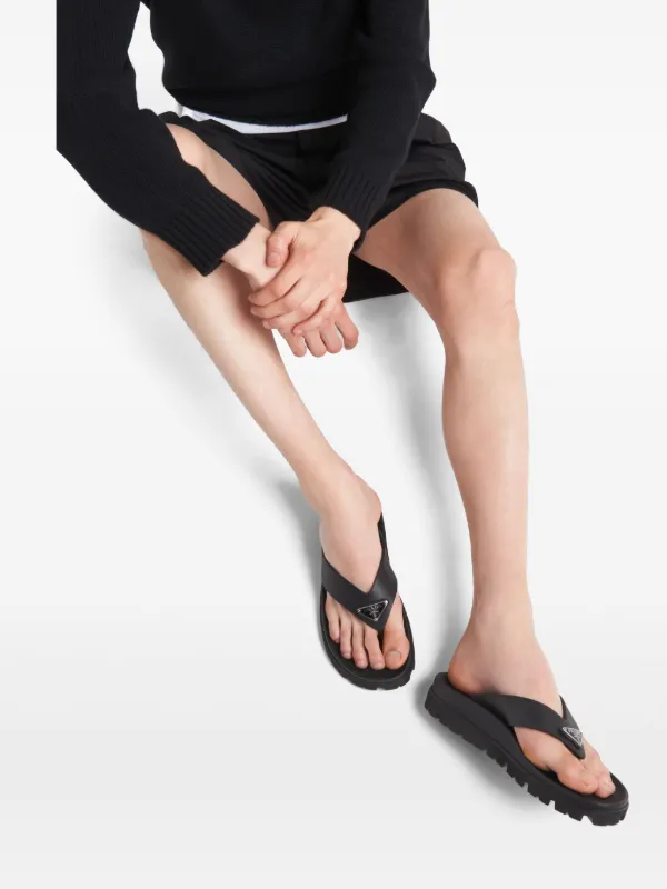 SS25♪PRADA ロゴ スライドサンダル ブラック 1XX758F0102ACS PRADA プラダ クリスクロス スライドサンダル レザーサンダル