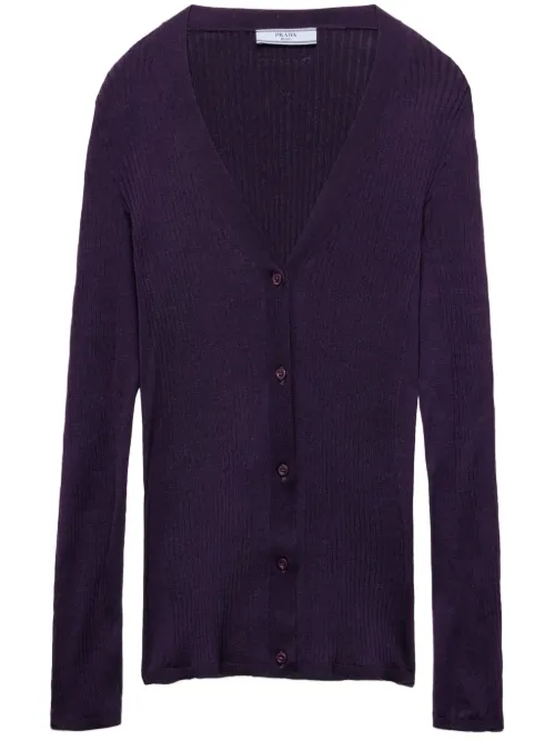 Prada cardigan en coton - Violet - Prada - Modalova