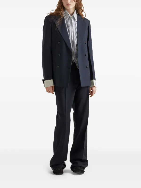 Prada Striped Poplin Blouson Jacket | White | FARFETCH