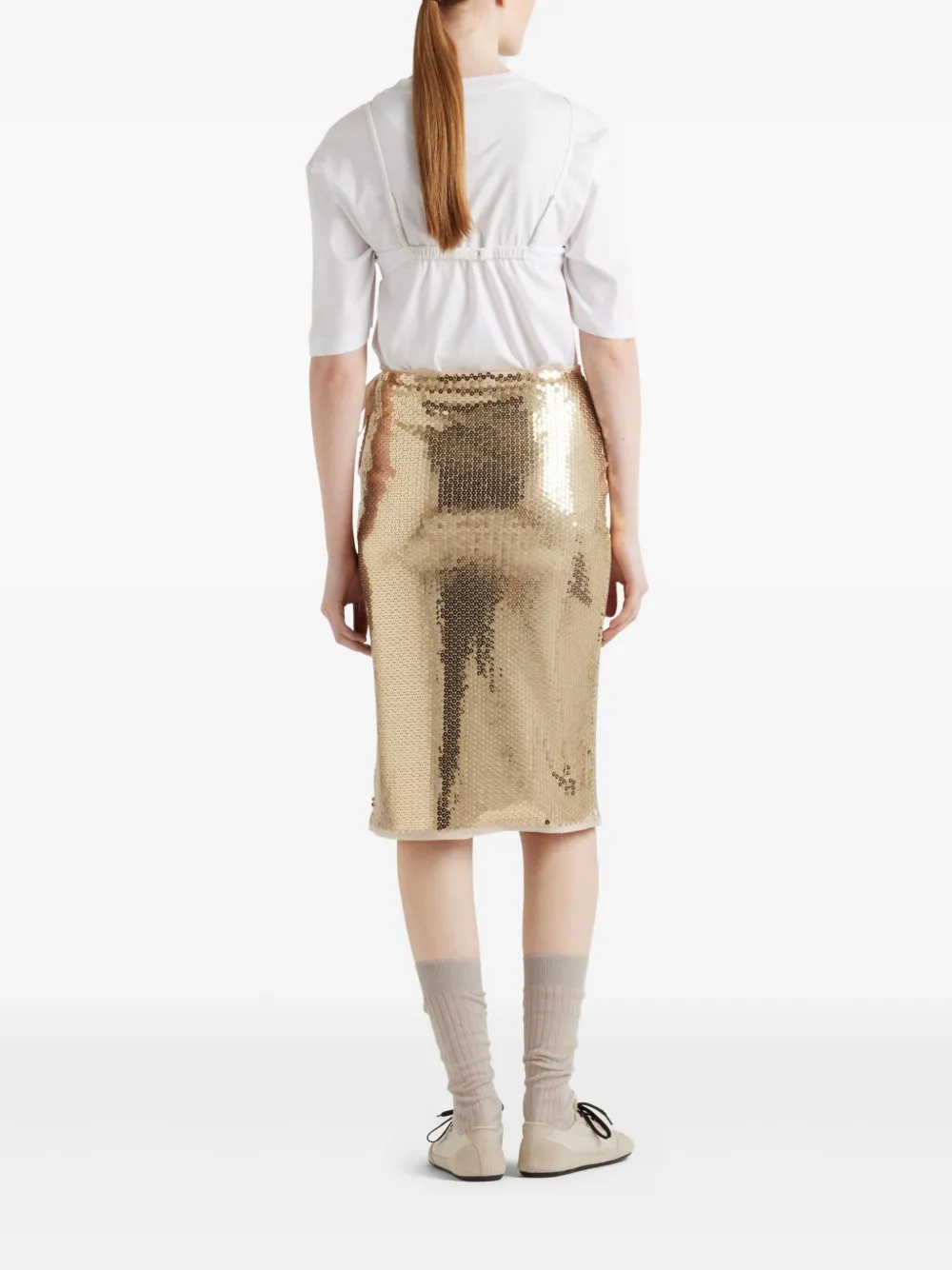 Prada Rok met pailletten Goud