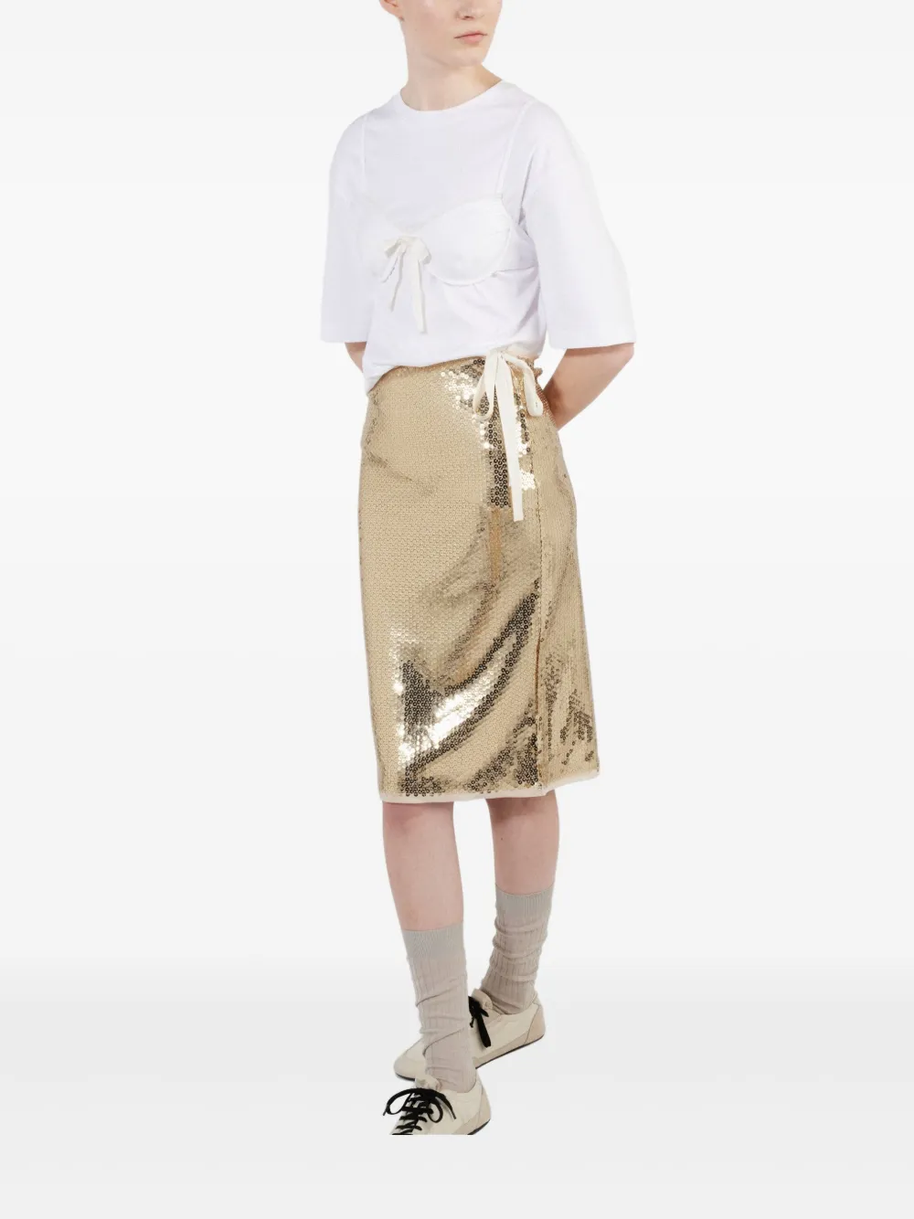 Prada Rok met pailletten Goud