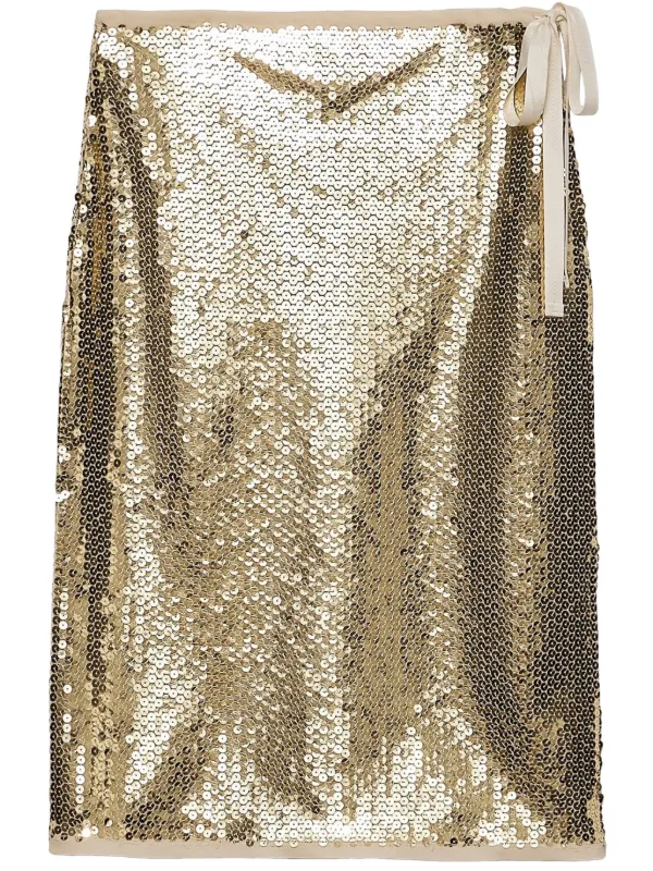 スカート Prada Gold midi skirt with sequins Prada Gold midi skirt with sequins | TheDoubleF