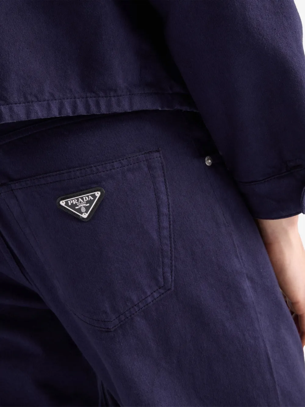 Prada Straight jeans met logo Blauw