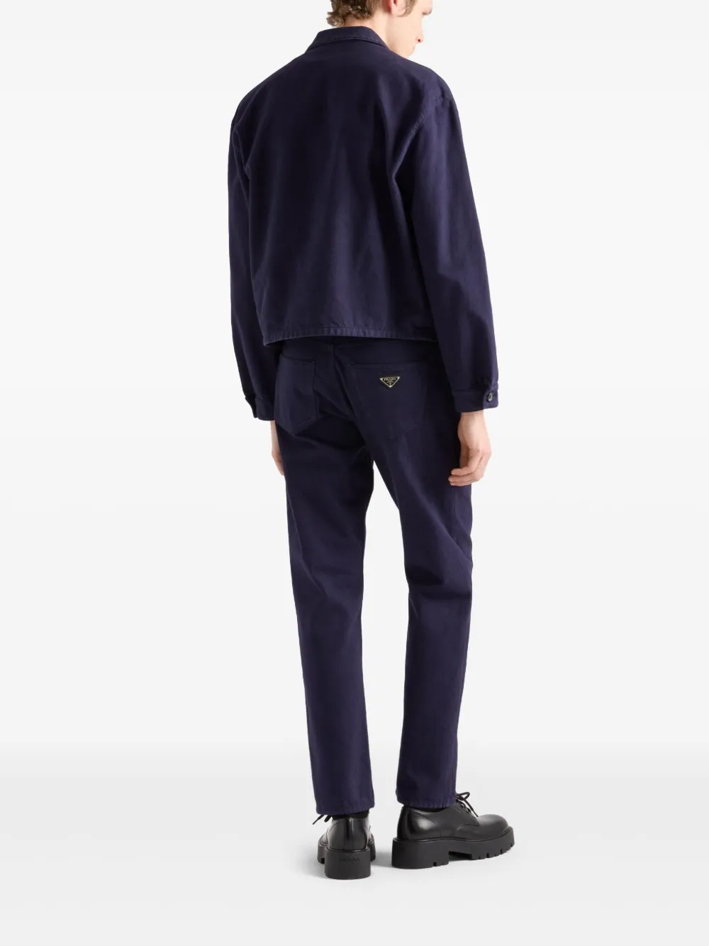 Prada Straight jeans met logo Blauw