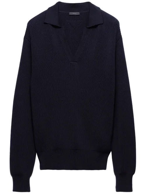 Polo en maille nervurée - Prada - Modalova