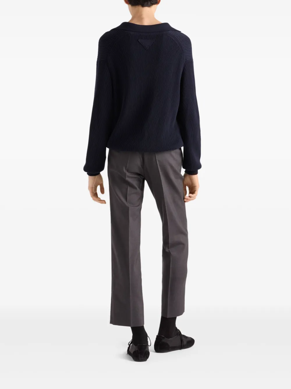 Prada Ribgebreide polotrui Blauw