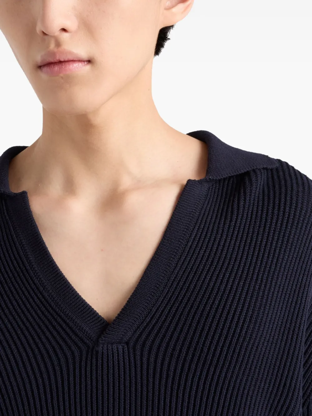 Prada Ribgebreide polotrui Blauw