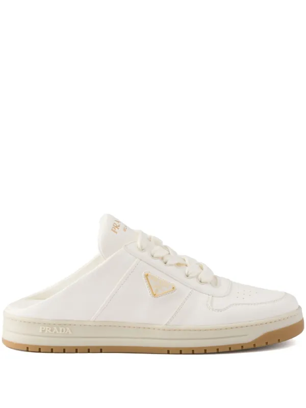 Prada レザースニーカーミュール | ニュートラル | FARFETCH JP