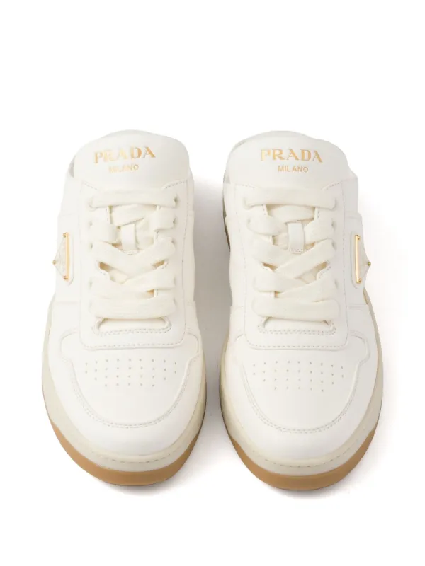★ PRADA / プラダ ★ スニーカ ミュール 2EG489 Prada レザースニーカーミュール | ニュートラル | FARFETCH JP