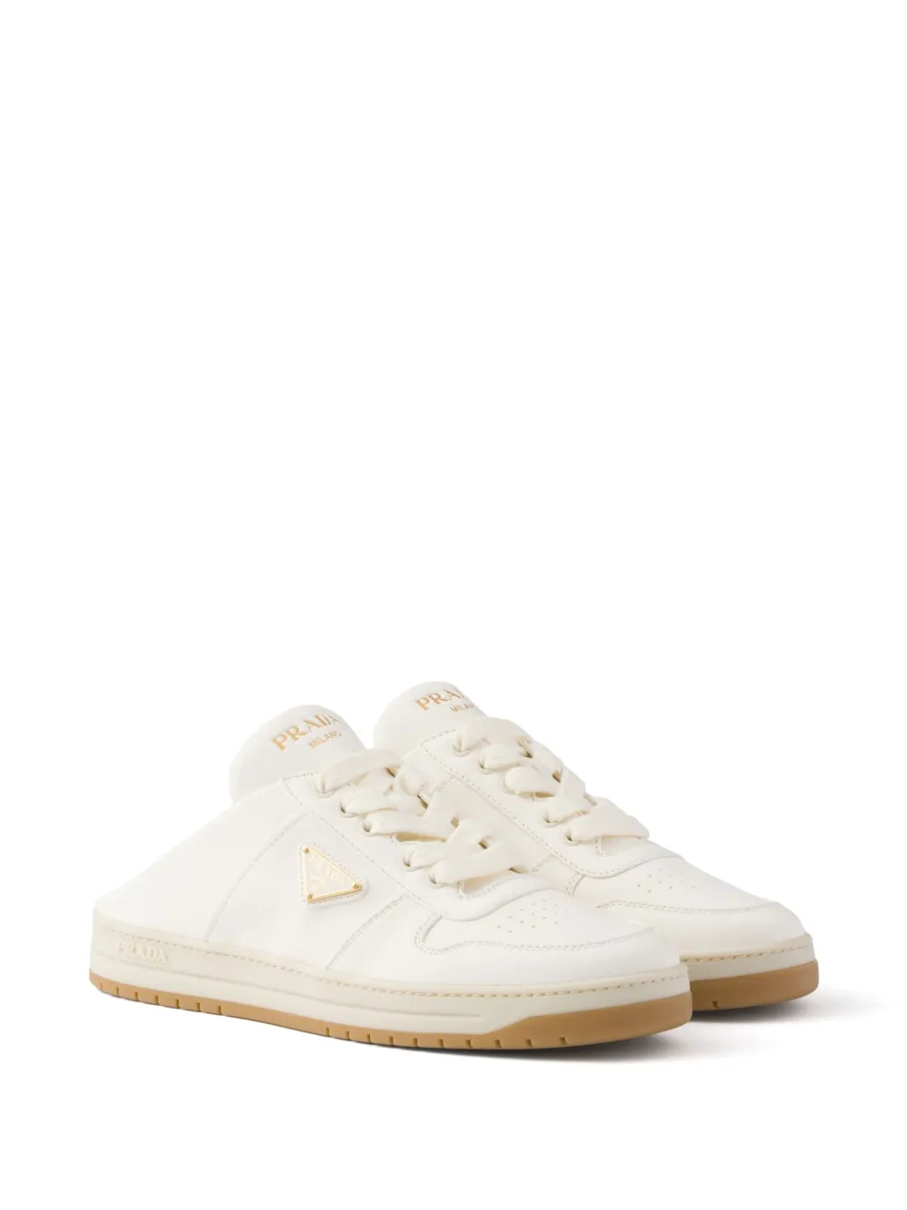 Prada leather sneaker mules Neutrals