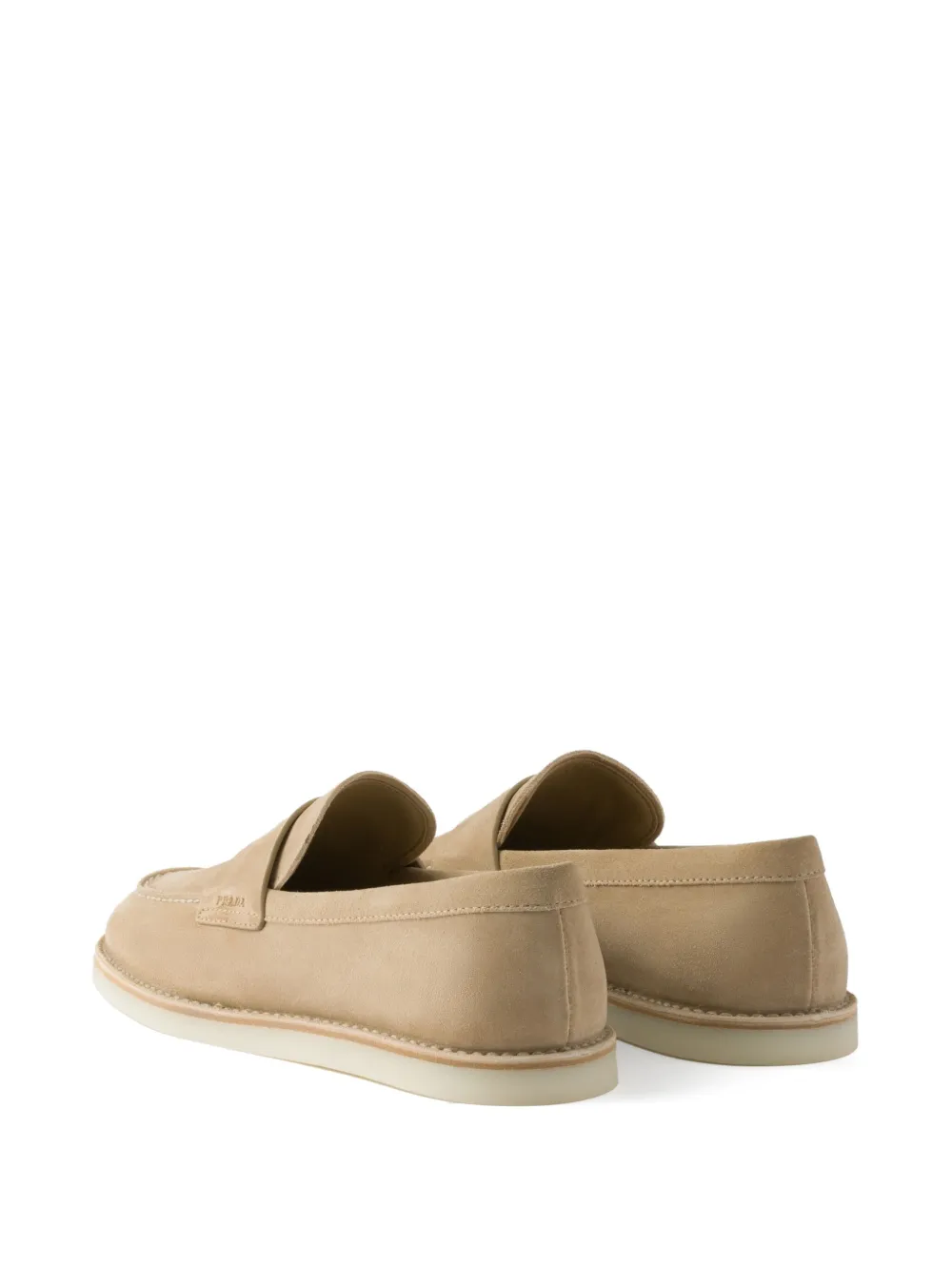 Prada bleached-suede loafers Neutrals