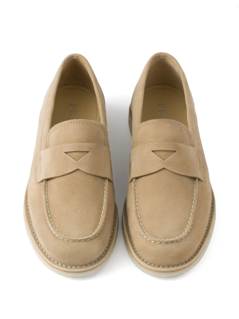 Prada bleached-suede loafers Neutrals