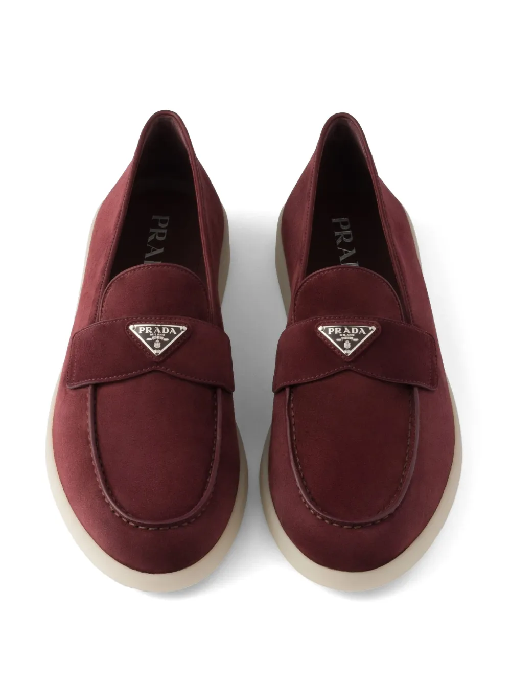 Prada suede loafers Red