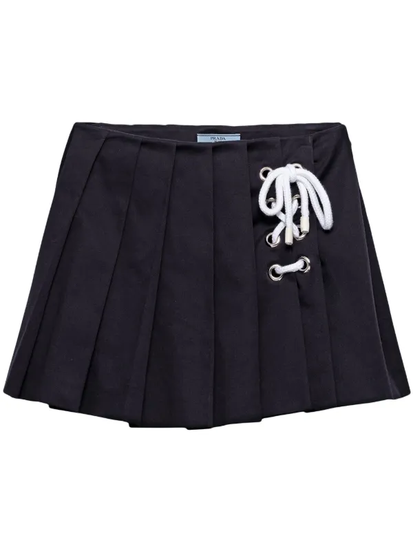 Prada ミニスカート Pleated stretch drill miniskirt 関税込 28384694_57735564_600.jpg