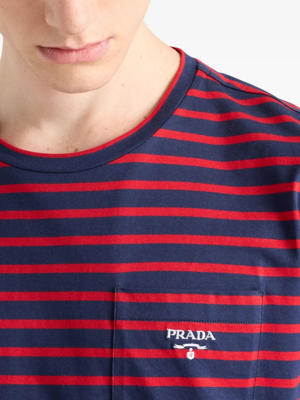 Prada Gestreept T-shirt Rood