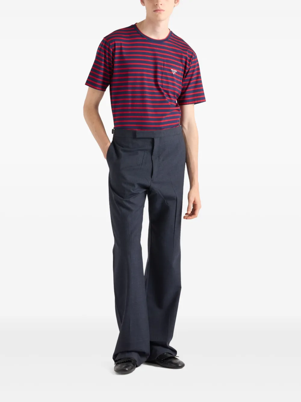 Prada striped cotton T-shirt - Rood