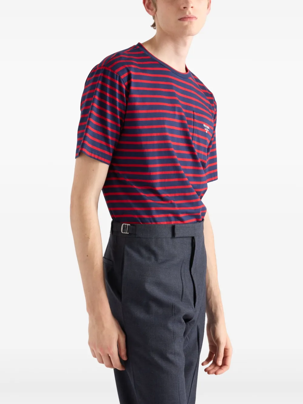 Prada Gestreept T-shirt Rood