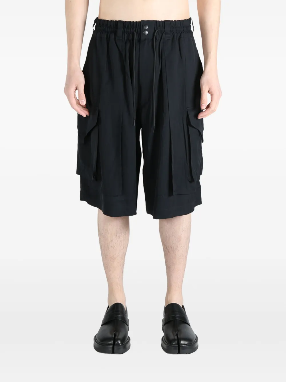 Y-3 drawstring-fastening shorts - Zwart