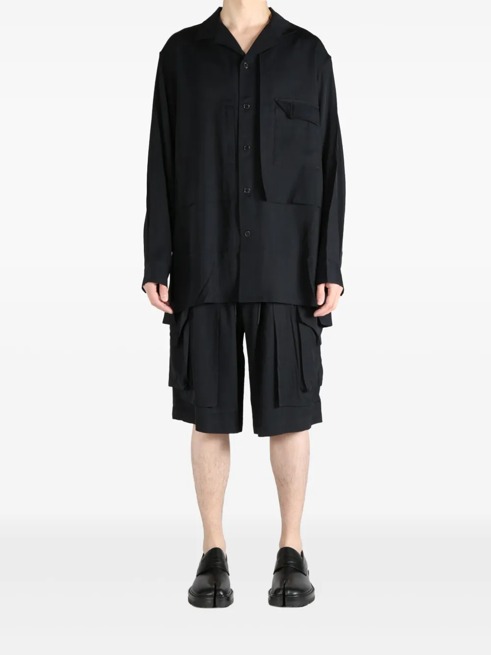 Y-3 Rayon twill shirt - Zwart