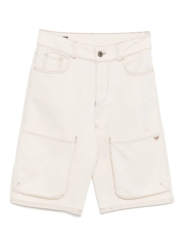 ショートパンツ Emporio Armani Printed Cotton Shorts Emporio Armani Logo print cotton shorts | The Fashion Square