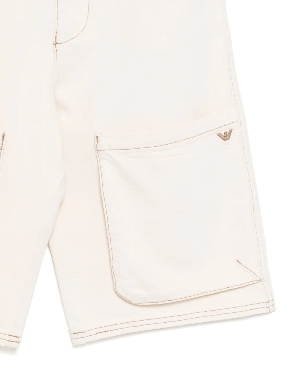 Emporio Armani Kids Katoenen shorts Beige