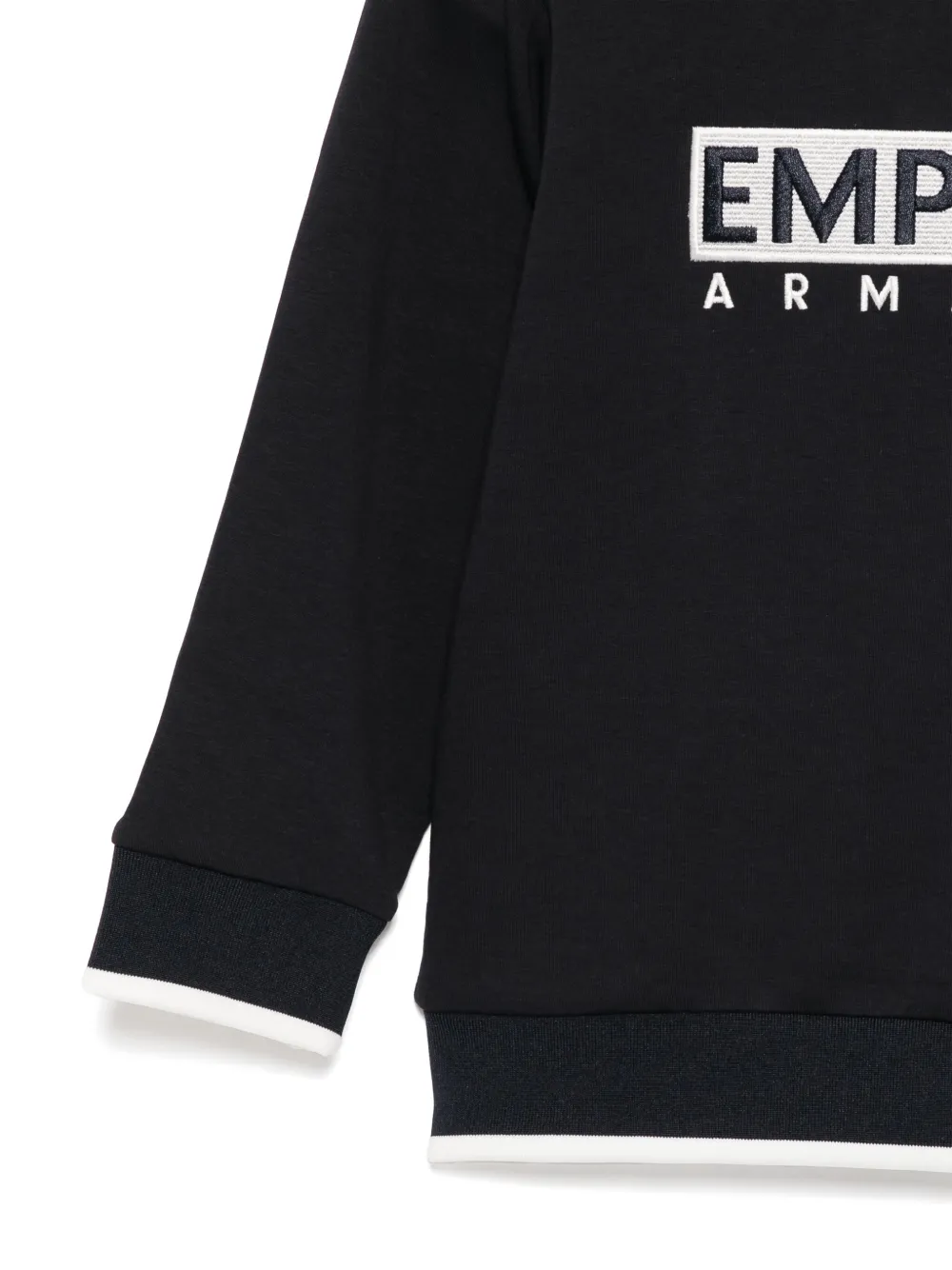 Emporio Armani Kids Hoodie met geborduurd logo Blauw