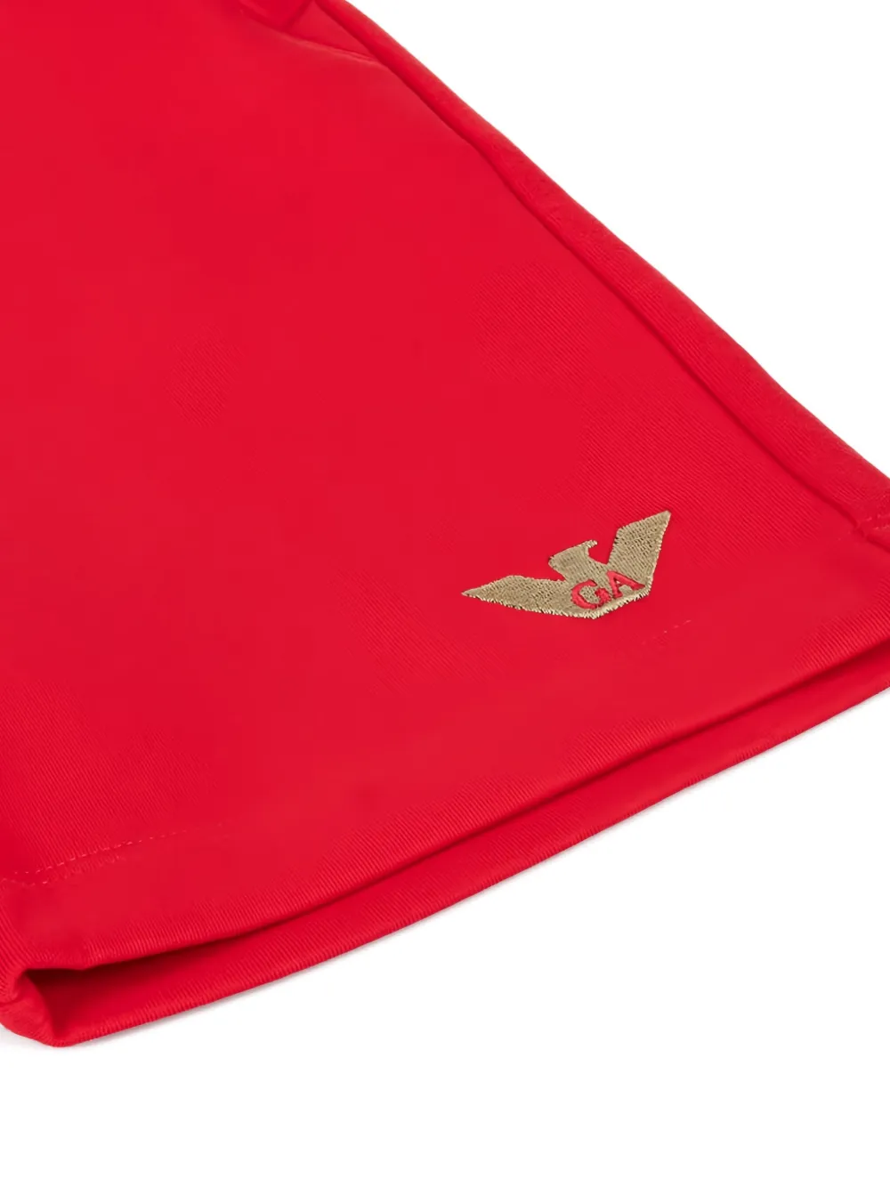 Emporio Armani Logo Drawstring Shorts In Red
