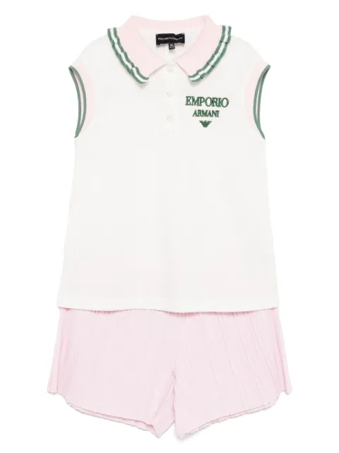 Emporio Armani Kids logo-embroidered short set