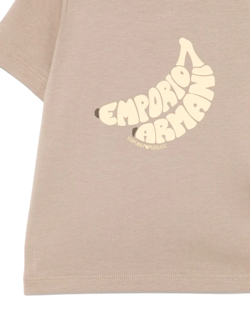 Emporio Armani Kids T-shirt met grafische print Bruin