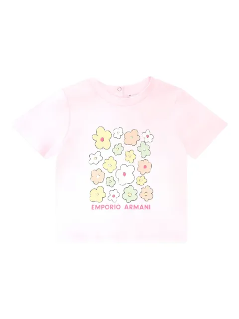Emporio Armani Kids playera con estampado floral