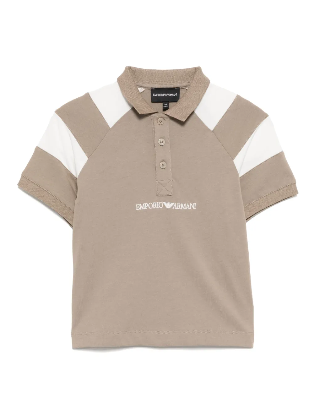 Emporio Ar i Kids Poloshirt met geborduurd logo Bruin