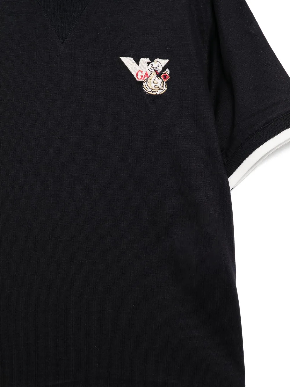 Emporio Armani Kids T-shirt met geborduurd logo Blauw