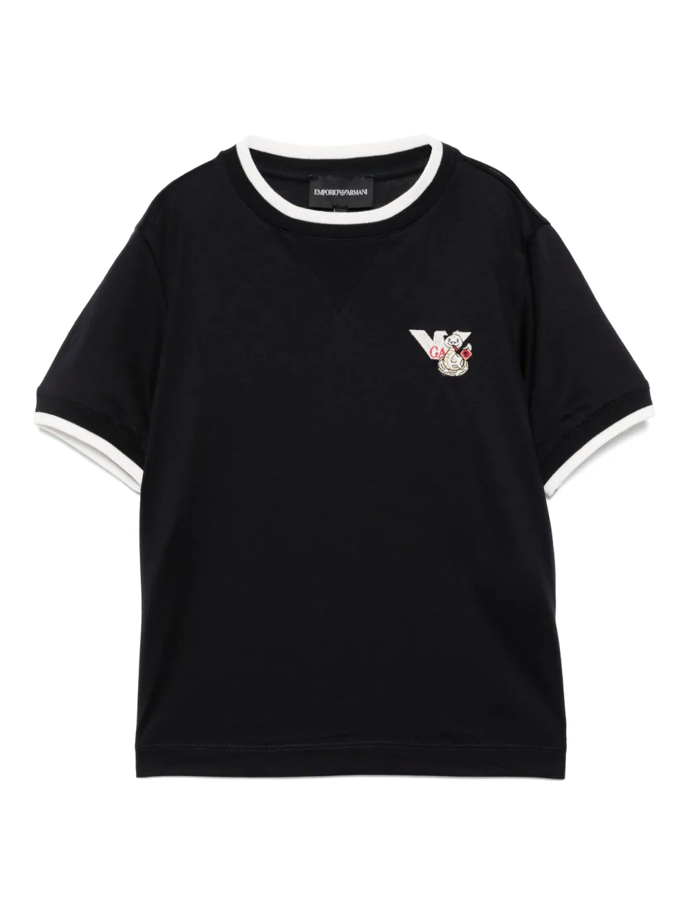 Emporio Ar i Kids T-shirt met geborduurd logo Blauw