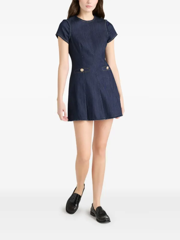 cinq a sept denim dress sale Cinq Sept Women's Esther Denim Pleated Midi-Dress - Indigo