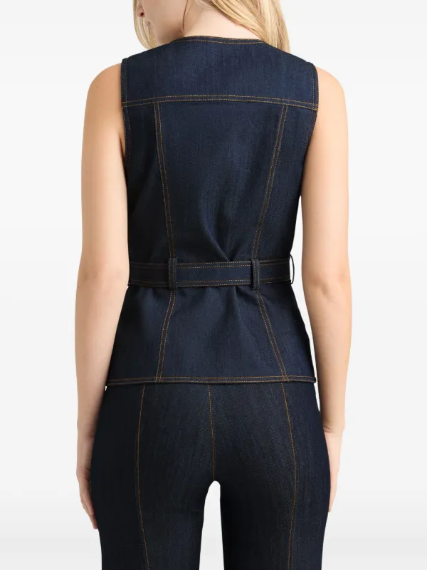 Cinq A Sept Denim Reene Vest | Blue | FARFETCH CA