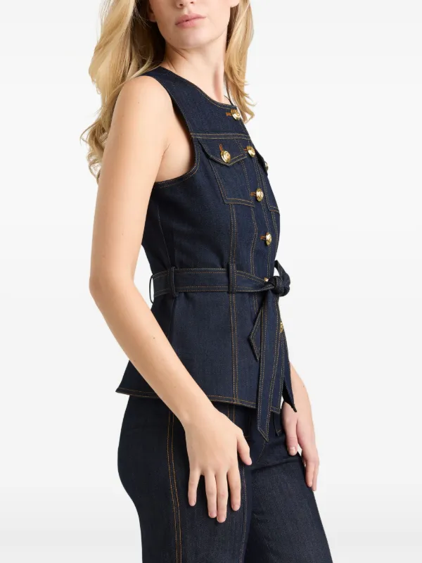 greeeeenstaffです。 Cinq A Sept Denim Reene Vest | Blue | FARFETCH CA