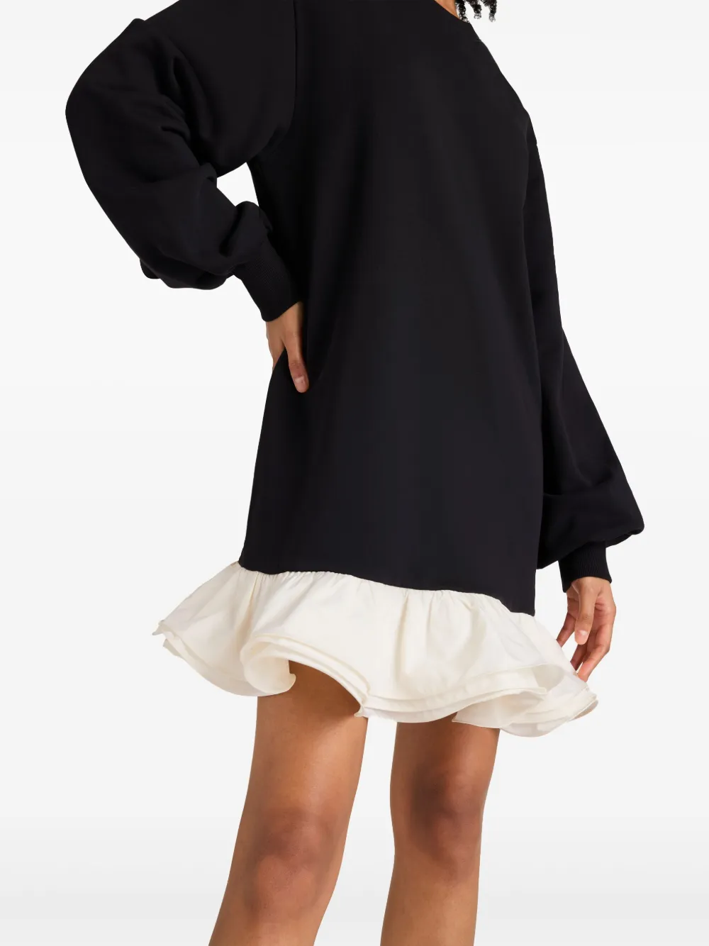 Cinq a Sept サンク ア セプト オークリー裾フリルミニドレス Cinq A Sept Oakley Dress | Black | FARFETCH