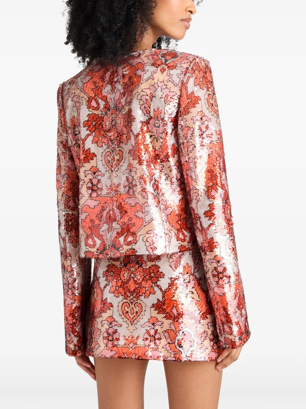 Cinq À Sept Cinq A Sept Sequin Damask Jacket In Pink
